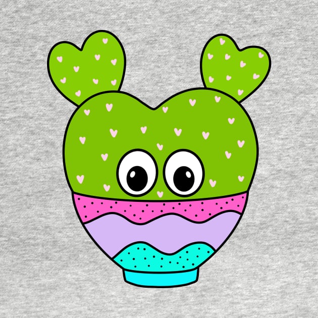 Cute Cactus Design #340: Hearty Cactus In Cute Bowl by DreamCactus